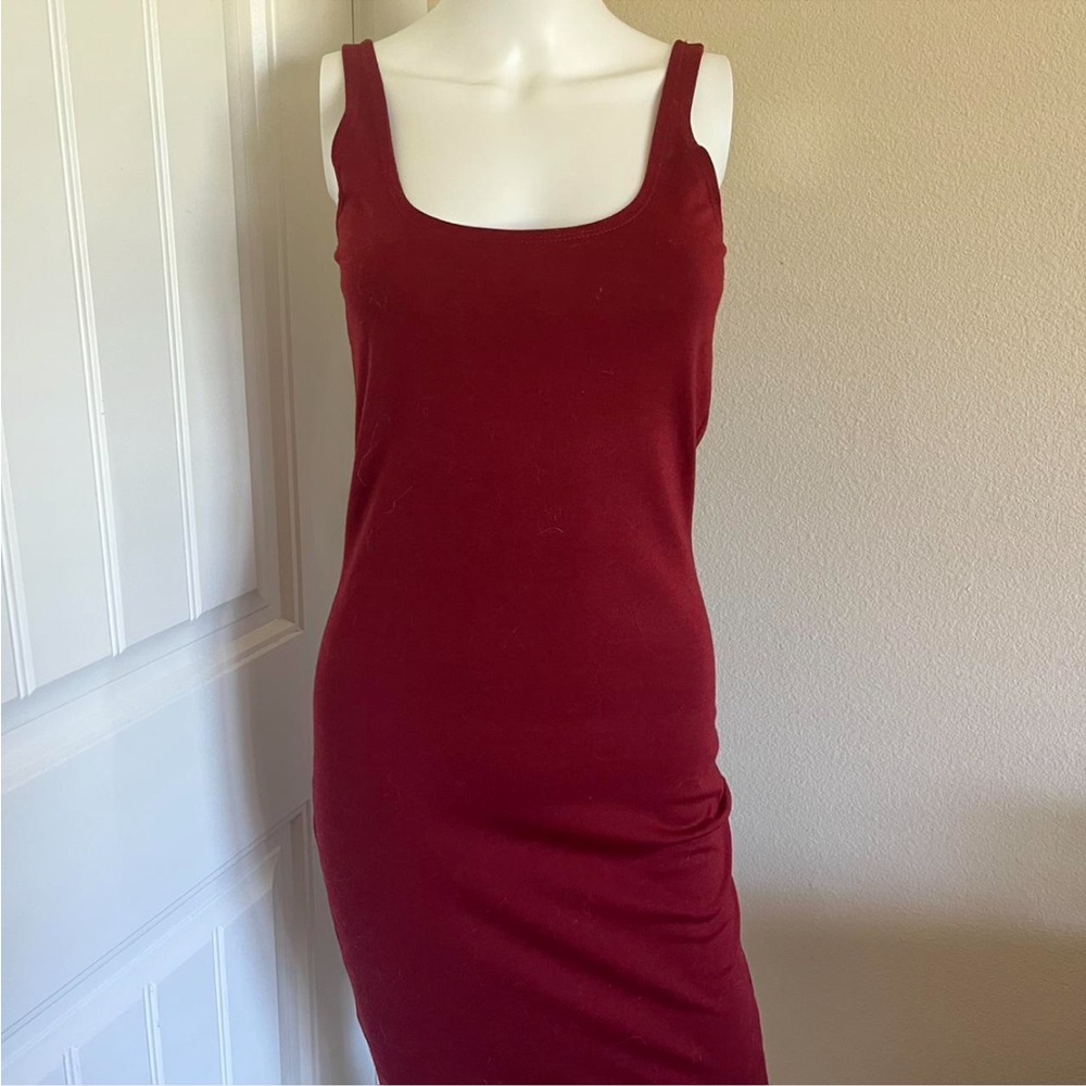 Cotton On dark red bodycon midi dress